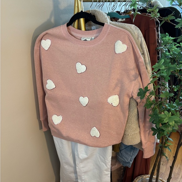Joei & I Sweaters - Pink Heart Sweater nwt